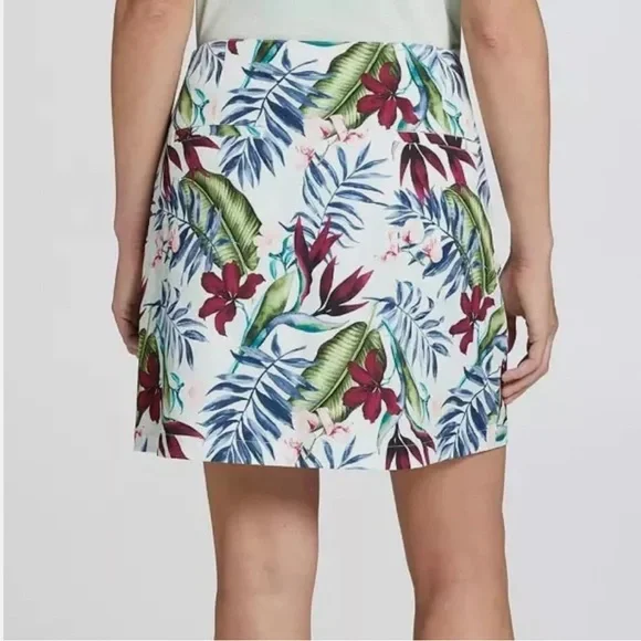 NWT Lady Hagen Women's 16" Palm Print Overlap Golf Skort - Picture 2 of 9